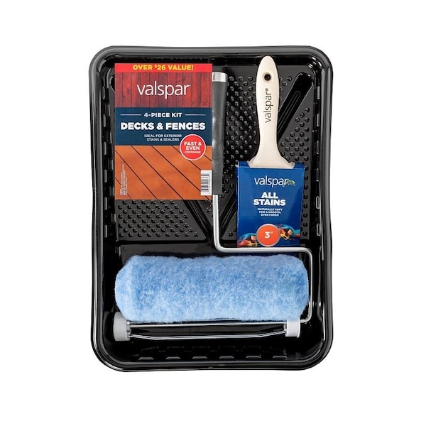Valspar Decks & Fences Paint Roller Kit, Textured, Deck and Fences Surface, Knit Fabric/Plastic/Polyester 889905140 - main
