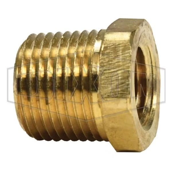 Dixon Hex Head Reducer Bushing, 1/2 x 3/8 in Nominal, MNPT x FNPT End Style, Brass 3730806CLF - main