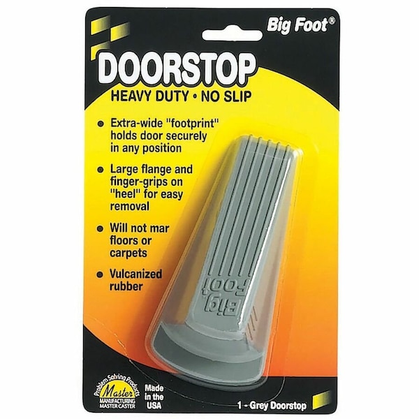 Master Caster Doorstop, Nonslip Rubber, Gray 00941 - main