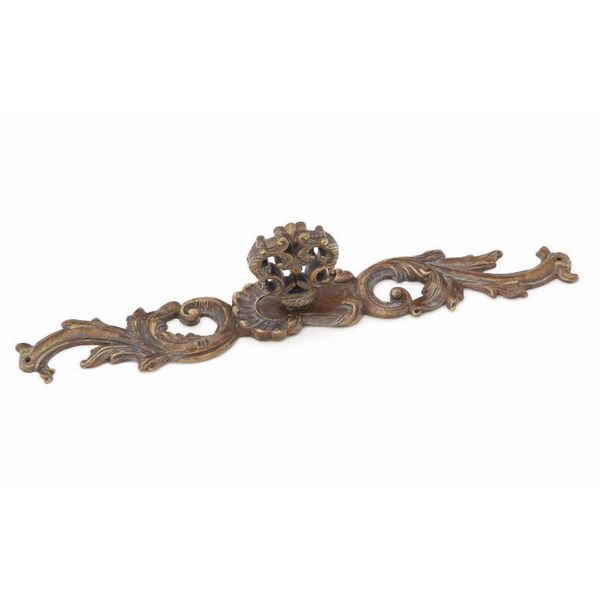 Schaub French Court Cabinet Knob with 7-3/8in Backplate Monticello Brass Finish 817-MBR - main