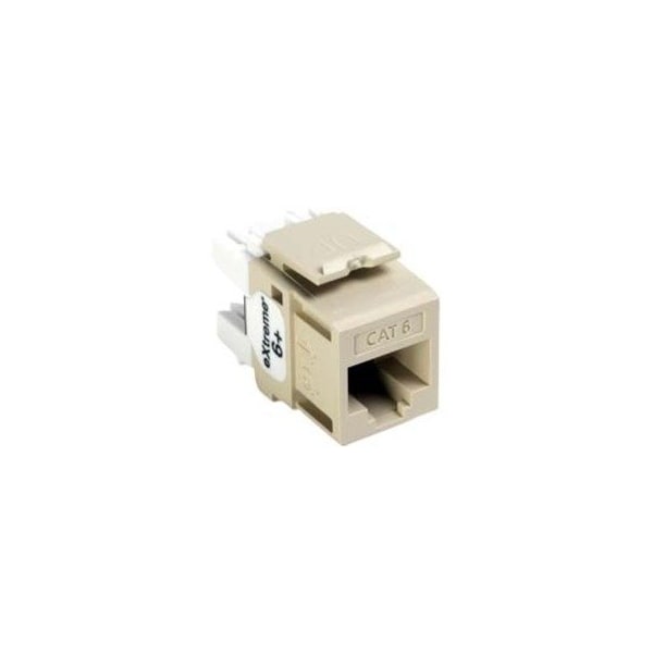 Leviton 1-Port Mod Jack 110 8W8P Utp, T568A/B Cat6 Quickport, Extreme 6+ Ivory 61110-RI6 - main