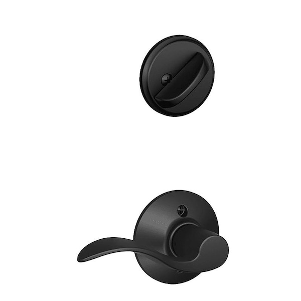 Schlage Lock Schlage Handleset Interior Trim, 1 Grade, Mechanical Lock, Metal, Matte Black, Lever Handle, Residential F59ACC622RH - main