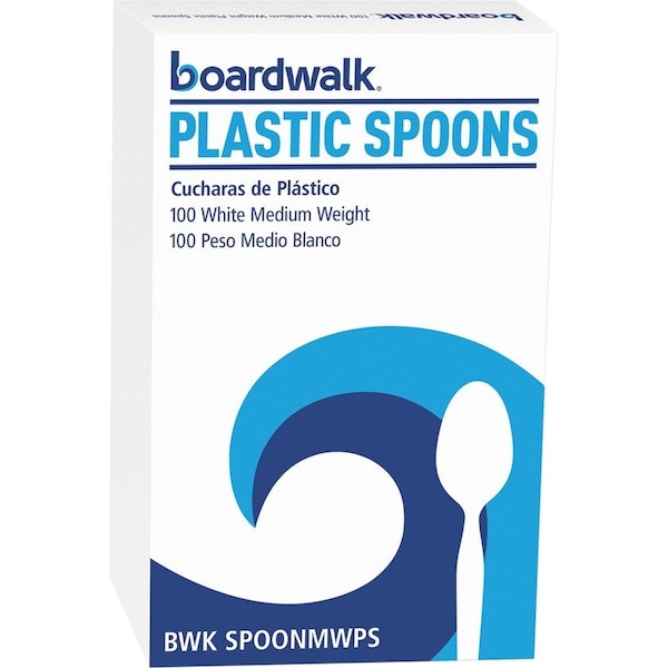 Boardwalk Mediumweight Polystyrene Cutlery, Teaspoon, White, PK1000 BWK SPOONMWPS - main