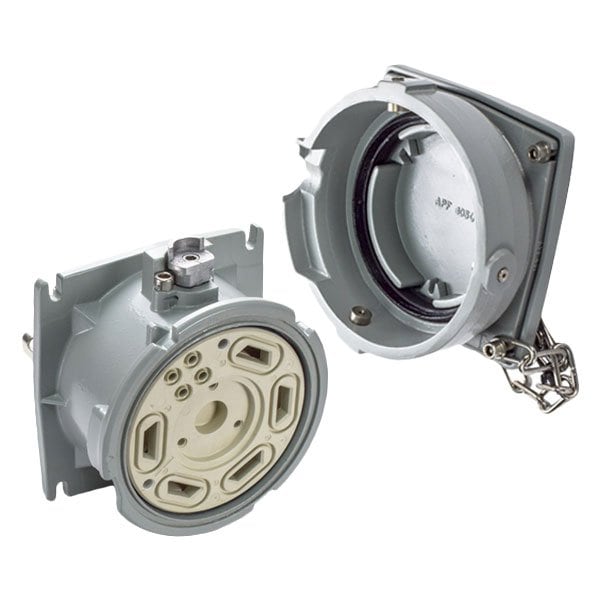 Meltric PF600 RECEPTACLE METAL GRAY SIZE C IP 66/67 3P+G 600 A 480 VAC +4 AUX 49-64043 - main