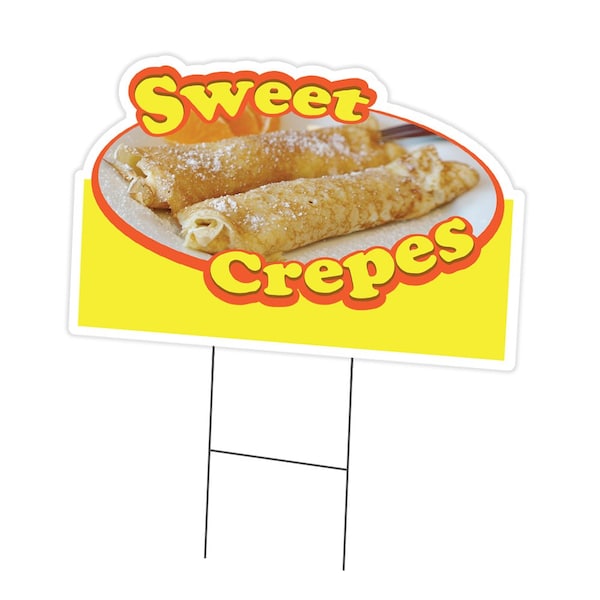 Signmission Sweet Crepes Die Cut Yard Sign & Stake outdoor plastic coroplast window, C-DC-1216-Sweet Crepes19 C-DC-1216-Sweet Crepes19 - main