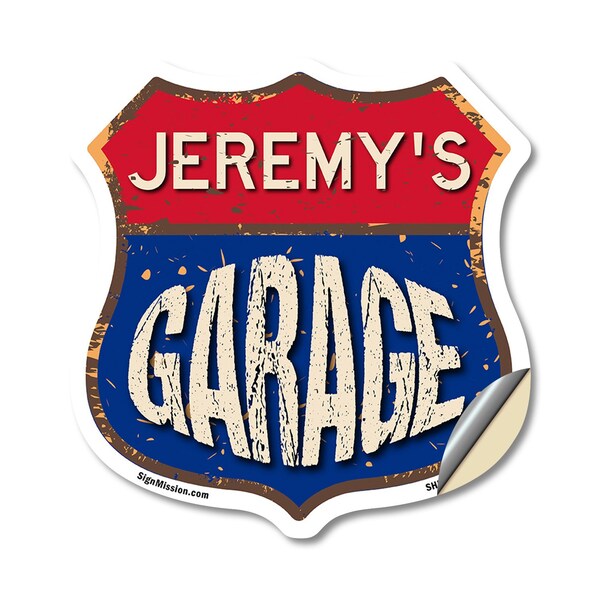 Signmission Jeremy's Garage, 18 Inch X 18 Inch, Vinyl Decal SHI-D-18-383-JEREMY - main
