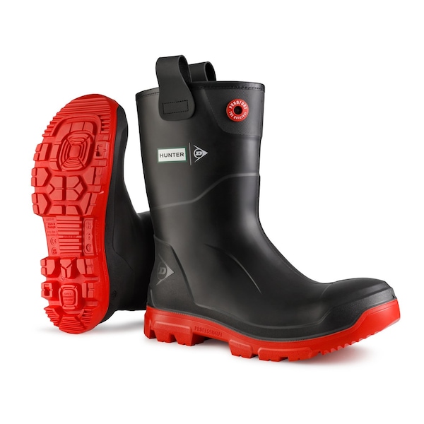 Dunlop RubberBoot, 4D, Mid-Calf, Black;Red, PR LJEHE42.04 - main