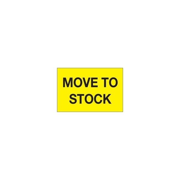 Bubblefast 2 x 3'' - ''Move To Stock'' Fluorescent Yellow Labels BFDL1133 - main