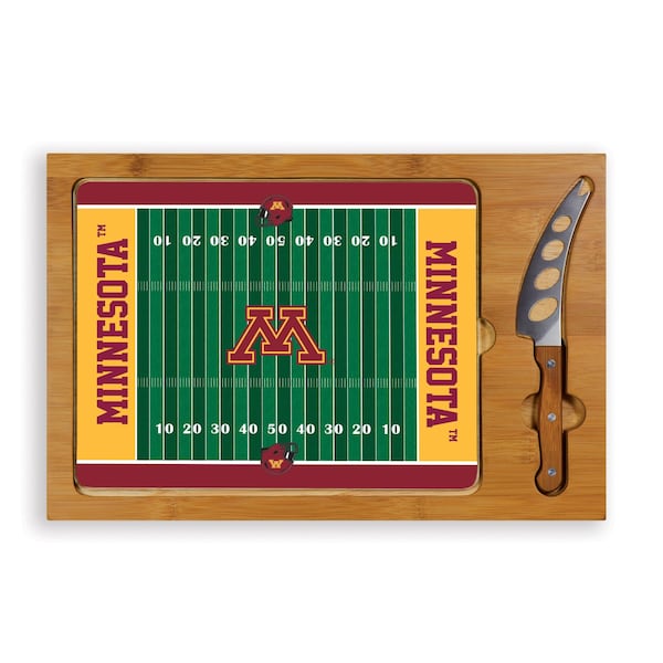 Picnic Time Family Of Brands NCAA Minnesota Golden Gophers Icon Glass Top Cutting Board & Knife Set 910-00-505-364-0 - main
