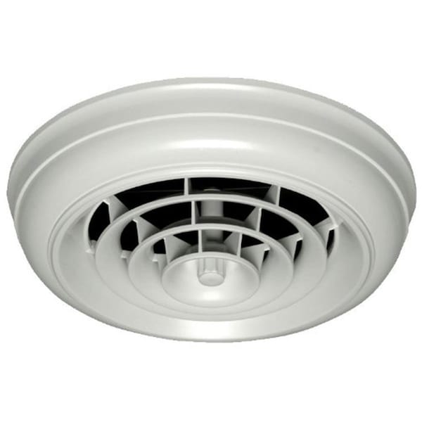 Hot House Designs White Round Capital Crown Ceiling Diffuser and 6 in. Boot with Rotary Damper HO2588932 - main