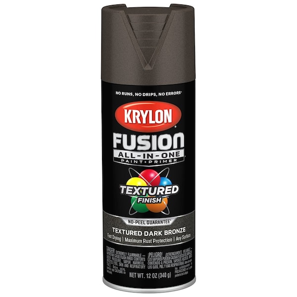 Fusion All-In-One 12 Oz Krylon Dark Bronze Paint & Primer Spray Paint, Textured K02778007 - main