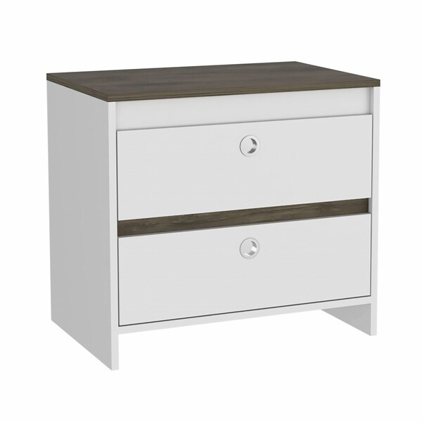 Homeroots 22" Wood Two Drawer Nightstand 477905 - main