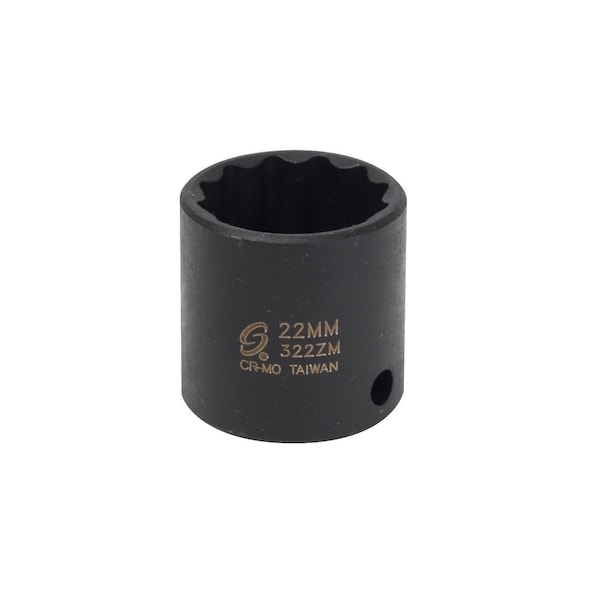 Sunex 3/8 in Dr 22Mm 12 Point Impact Socket 322ZM - main