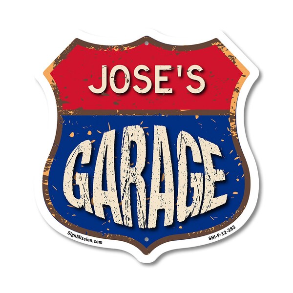 Signmission Jose's Garage, 12 Inch X 12 Inch, Plastic Sign SHI-P-12-383-JOSE - main