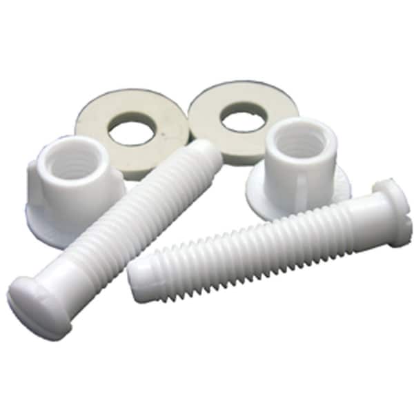 Westlake Pipe & Fittings 7/17x2-1/8 Wht Plastic Toilet Seat Bolt Includes Nuts & Washers 14-1067 - main