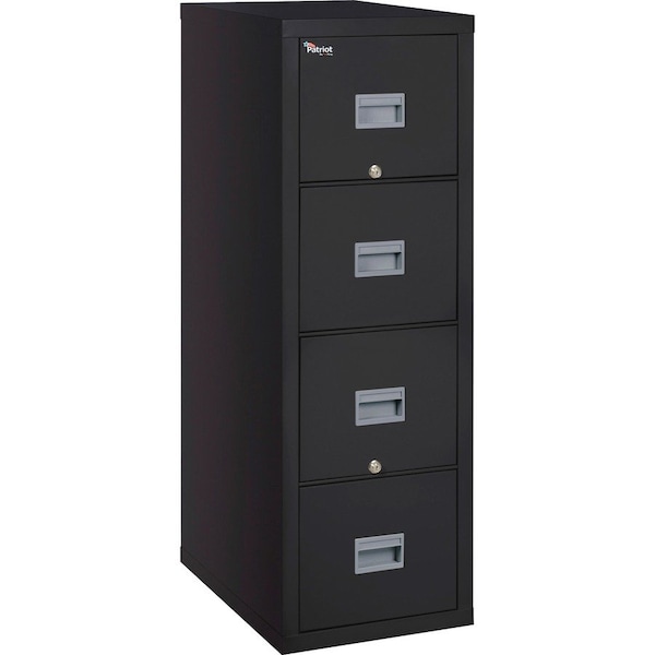 Fire King Fireking Fireproof 4 Drawer Vertical File Cabinet Legal 20-13/16"Wx31-9/16"Dx52-3/4"H Black 4P2131-CBL - main
