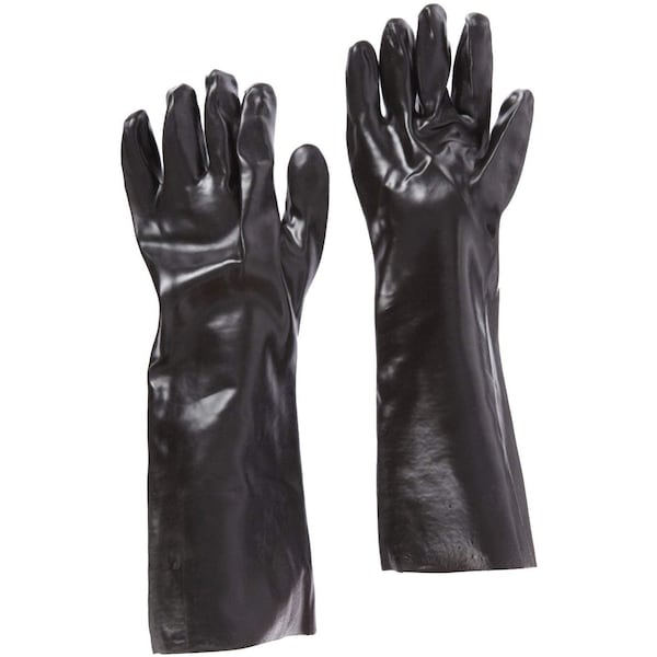 Xpose Safety 18in Chemical Resistant Gloves, 3 Pairs, PVC Coated, Lined, Acid/Oil/Alkali Protection, 3PK YP1800-3-X - main