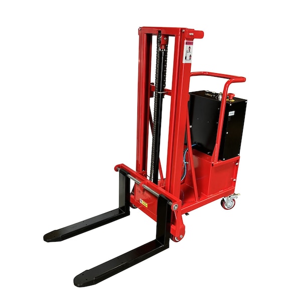 Pake Handling Tools Powered Counter Balanced Stacker, 550 Lb Cap. 1.75in-76.8in H, Forks With Platform PAKES-E250TC - main