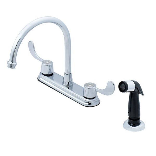 Homewerks Two Handle Chrome Kitchen Faucet Side Sprayer Included 822N-A6501 - main