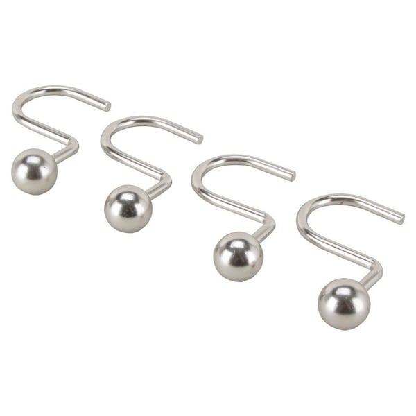 Prosource Ball Shower Curtin Hook, 1-1/16 in Opening, Steel, Brushed Nickel, 1-3/4 in W, 2-7/8 in H SD-CBH-SN - main