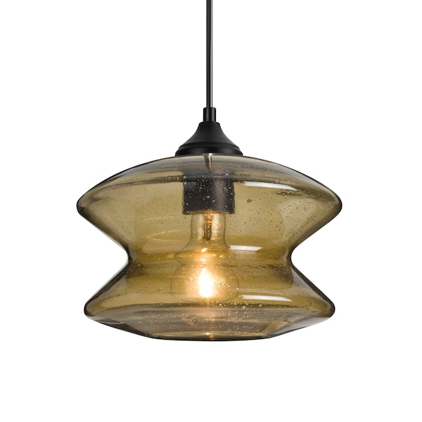 Besa Lighting Besa Zen Outdoor Pendant, Latte Bubble, Black Finish, 1x 8W LED Filament OP-ZENLT-EDIL-BK - main