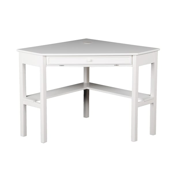 Homeroots 48" White Solid Wood Corner Writing Desk 402031 - main