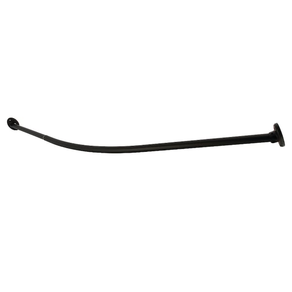 Kingston Brass 72" Stainless Steel Single Curved Shower Curtain Rod, Matte Black CC7210 - main