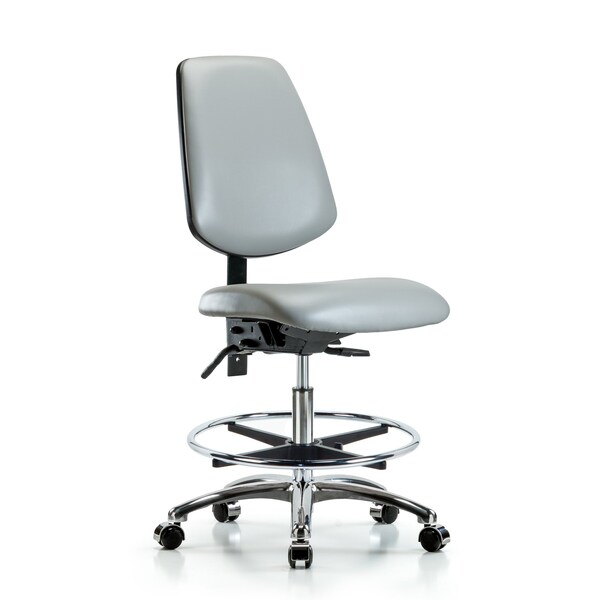 Blue Ridge Ergonomics Medium Bench Chair No Arms, 22" to 29" Height, Vinyl, Dove BR-VMBCH-MB-CR-T0-A0-CF-CC-8567 - main