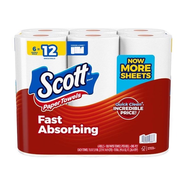 Scott Paper Towels 108 sheet 1 ply, 6PK 56668 - main