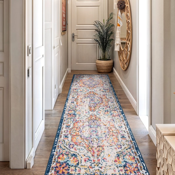 World Rug Gallery Traditional Medallion Runner Rug 2 ft 7 in x 12 ft Multi MON836MULTI27X12 - main