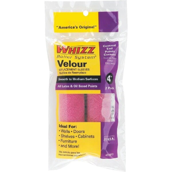 Whizz Purple Velour 4'' x 3/16'' Specialty Roller Cover, 2PK 51012 - main