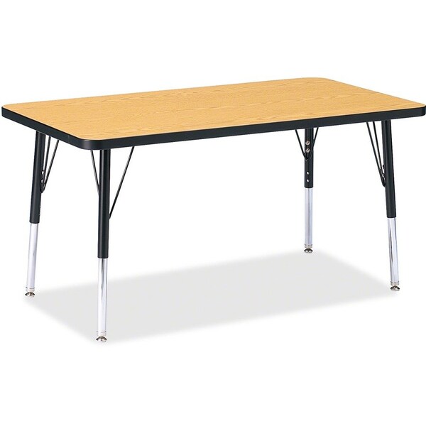 Jonti-Craft Berries Rectangle Activity Table, 24 in. x 36 in., E-height, Oak/Black/Black 6478JCE210 - main