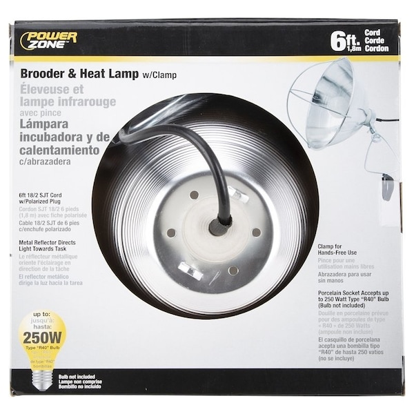 Powerzone Brooder Clamp Light, Plug In Power Supplies, Clamp Lights Lamp, Silver ORBL081508 - main