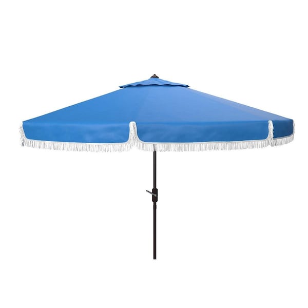 Safavieh 9 ft. Fabia Fringe Crank Umbrella, Pacific Blue PAT8008P - main