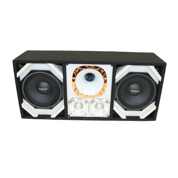 Deejay Led Loaded Box w/Two Despacito Heavy Duty 8-in Woofers One Horn and w/Two Bullet Tweeters WHITE TBH8WHITE - main