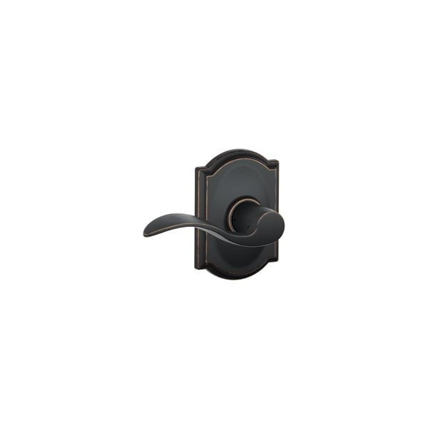 Schlage Accent Series Passage Lever, Mechanical Lock, Aged Bronze, Metal, Residential, 2 Grade F10VACC716CAM - main