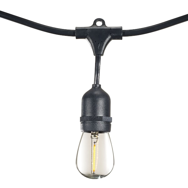 Bulbrite 30 ft. Plug-In Edison Bulb S14 LED Black String Light w/Shatter Resistant Bulbs 12-Sockets 812313 - main