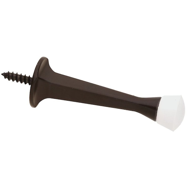 National Hardware Door Stop, 1 in Dia Base, 3 in Projection, Die-Cast Zinc/Plastic/Rubber, Oil-Rubbed Bronze N331-355 - main