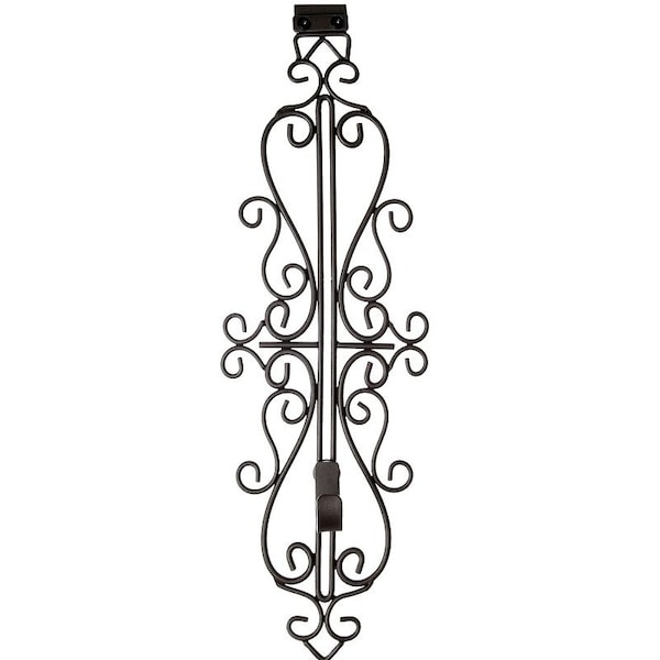 Treekeeper Metal Colonial Wreath Hanger, Iron, Brown, Up to 20 lb, Over the Door Mounting V-20569 - main