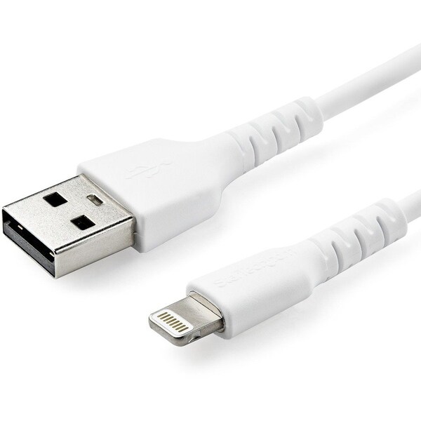 Startech.Com 3.3ft 1m USB to Lightning Cable - Apple MFi Certified - Aramid Fiber - White RUSBLTMM1M - main