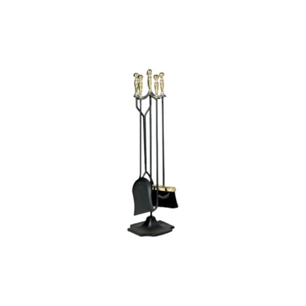 Uniflame T51030PK 5 PC POLISHED BRASS & BLACK FIRESET (F-3189) T51030PK - main