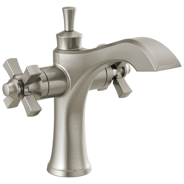 Delta Monoblock Bathroom Faucet, Two Handles, Single Hole, Stainless Steel, 1.2 gpm, 5-1/4 in Spout Reach 857-SS-DST - main