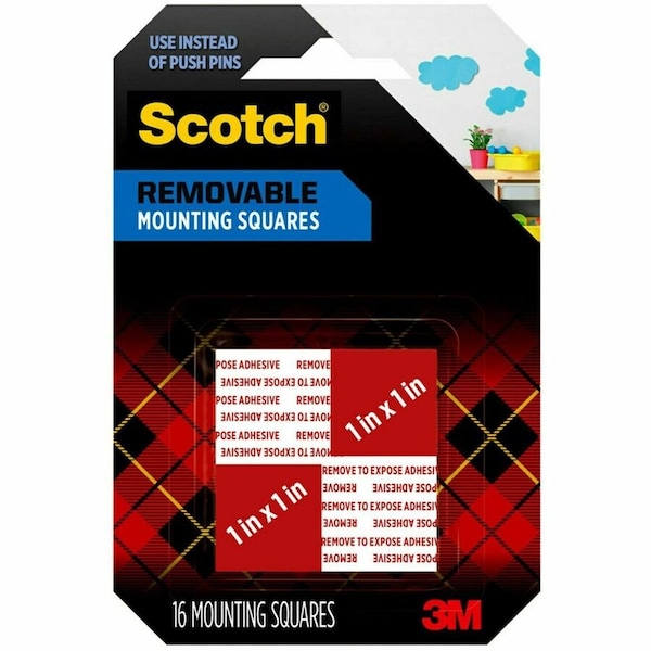 Scotch 0.7 in. L X .7 in. W Double-Sided Mounting Squares, PK16 108 - main