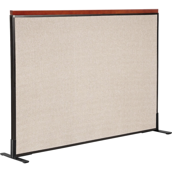 Global Industrial Interion Deluxe Freestanding Office Partition Panel, 60-1/4"W x 43-1/2"H, Tan 694848FTN - main