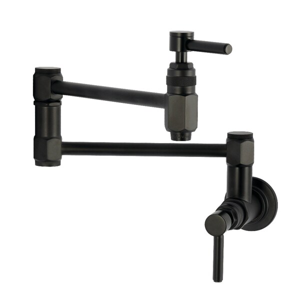 Kingston Brass Wall Mount Pot Filler Faucet, Matte Black KS5100DL - main