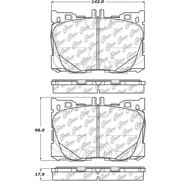 Centric Parts Centric Centric Posi Quiet Advanced Semi-Metallic Disc Brake Pad Sets 104.1871 - main
