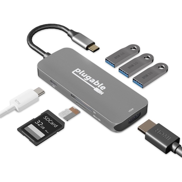 Plugable USBC DOCKING STATION 4K HDMI 3 USBC-7IN1 - main