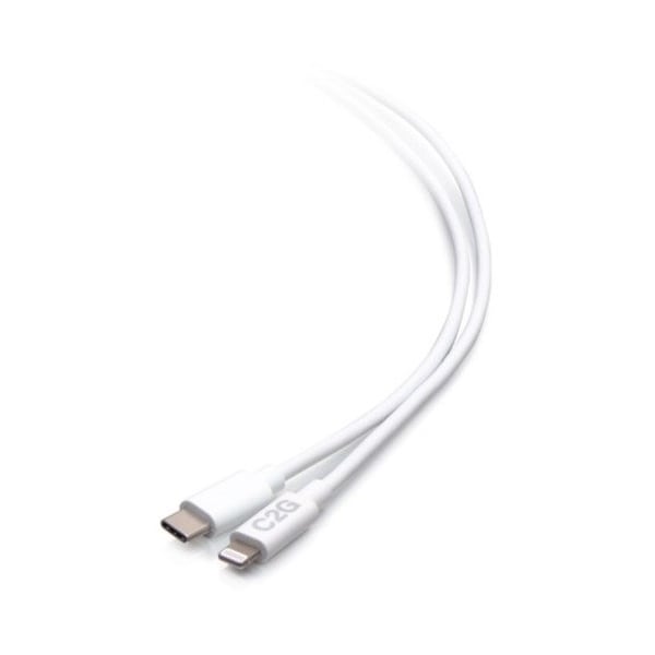 C2G 3ft USB-C Male to Lightning Male Sync and Charging Cable - White C2G54558 - main