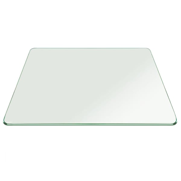 Fab Glass And Mirror Square Tempered Glass Table Top, 21in Inch, Clear, Wall Mirror, Safety Backing, Clear Finish 21SQR10THPETE - main