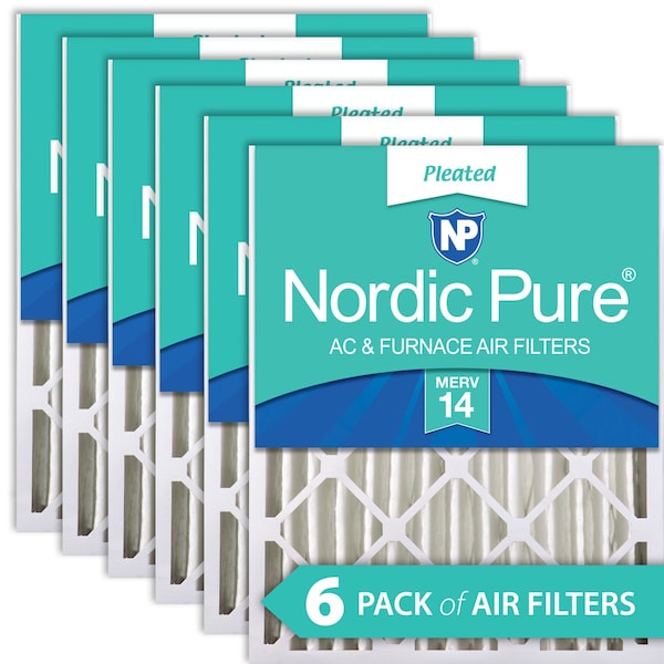 Nordic Pure 20x25x4 Pleated Air Filter, High Capacity, Electrostatically Charged Synthetic Media, MERV 14, 6 PK 20x25x4M14-6 - main